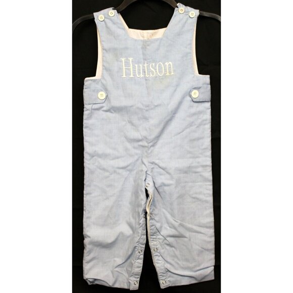 Remember Nguyen Blue Plaid Jumper Boys Hutson Spring Easter Summer Tank Straps - Picture 1 of 6